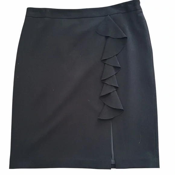 Rafaella Black Pencil Skirt with Ruffle Detail - Picture 5 of 5